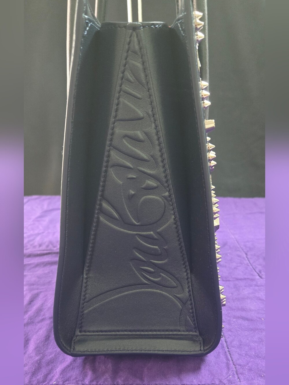 NWOT Rare Christian Louboutin Paloma Iridescent Blue Medium Perle Leather Tote - Picture 5 of 16